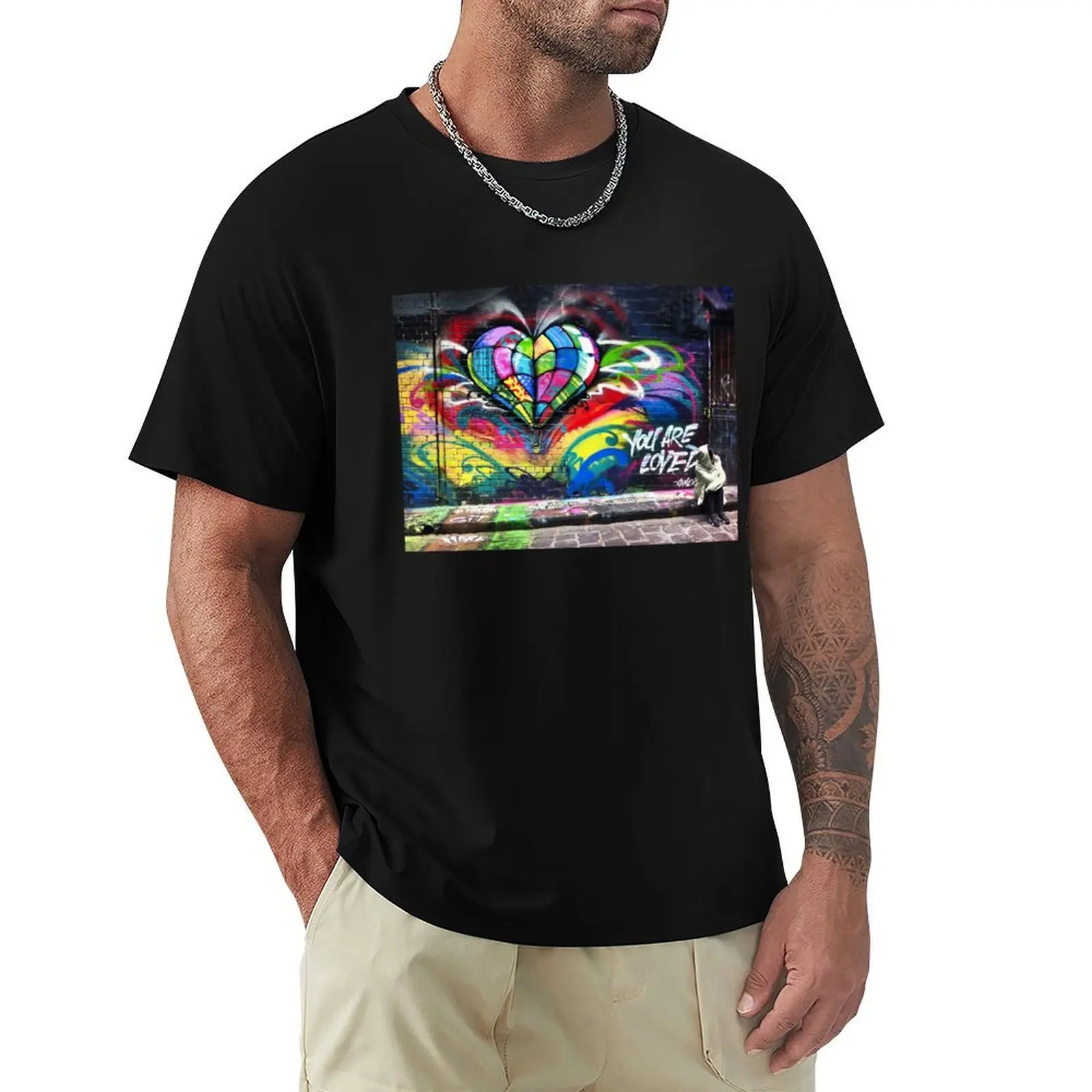 

You are Loved ~ Hosier lane graffiti T-Shirt plus sizes sports fans black t-shirts for men
