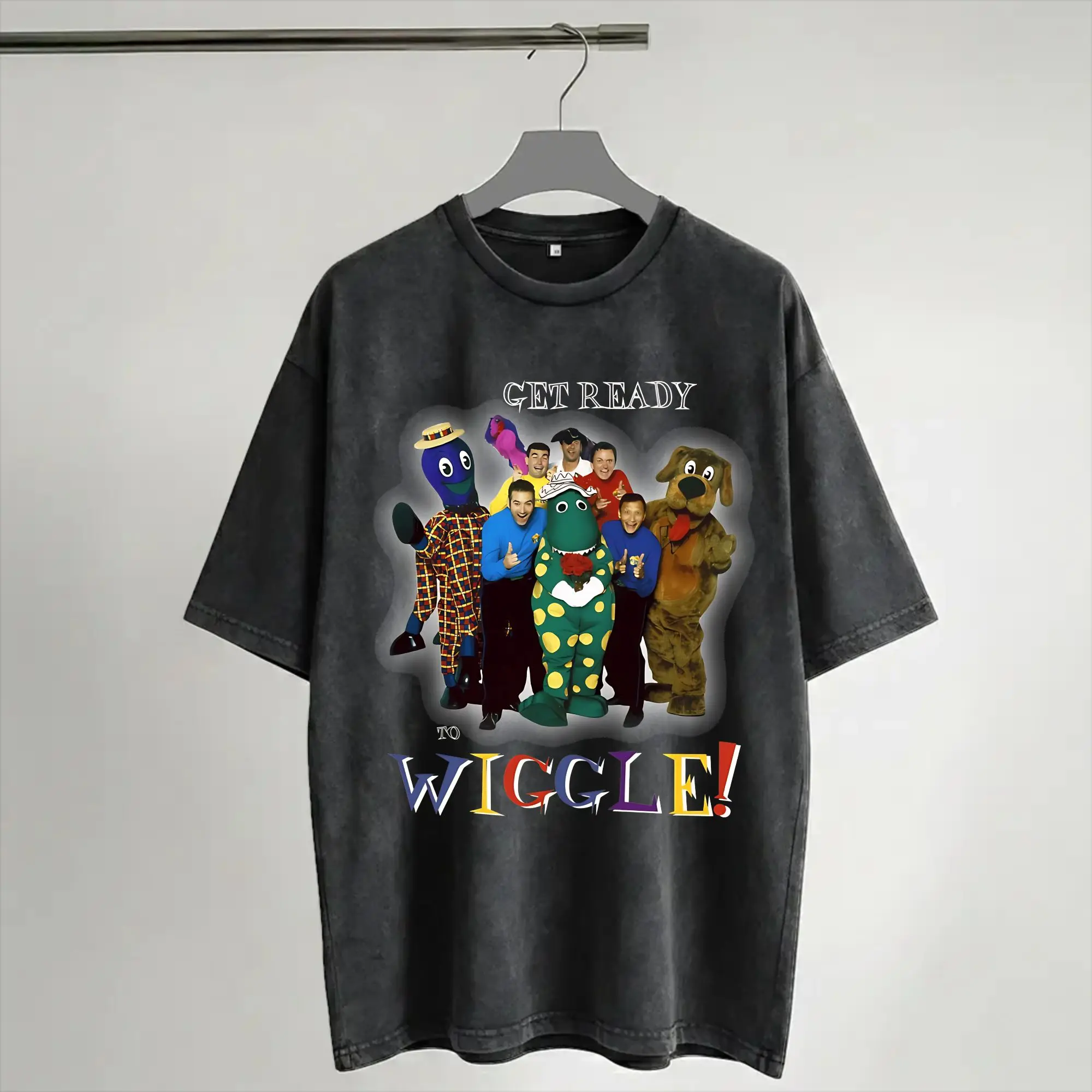 The Wiggles-Get Ready To Wiggle Washed T Shirt Streetwear Hip Hop Novelty T-Shirt  Tees Tops Men Women Cotton Harajuku