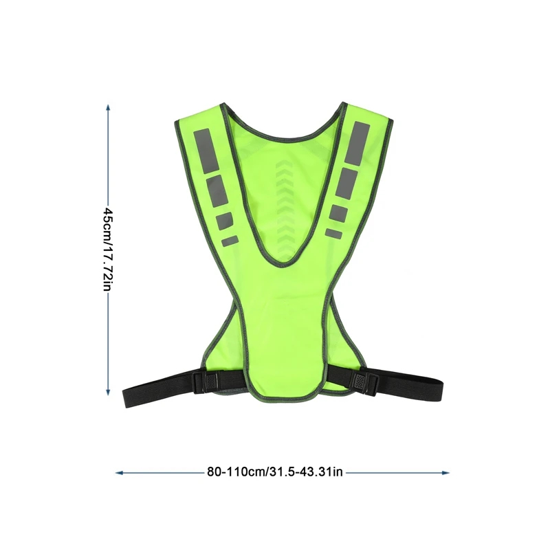 Reflective Vest and Handband Night High Visibility Reflective Warning Strap for Outdoor Motorcycle Sports Safety Work Security