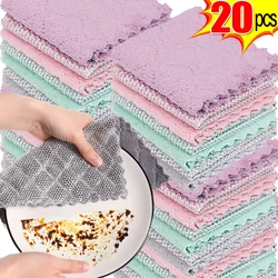 20/1pcs Steel Wire Rags Double-sided Cleaning Dishcloths Kitchen Washing Dish Cloths Wire Rag Non-stick Oil Rust Removal Towels