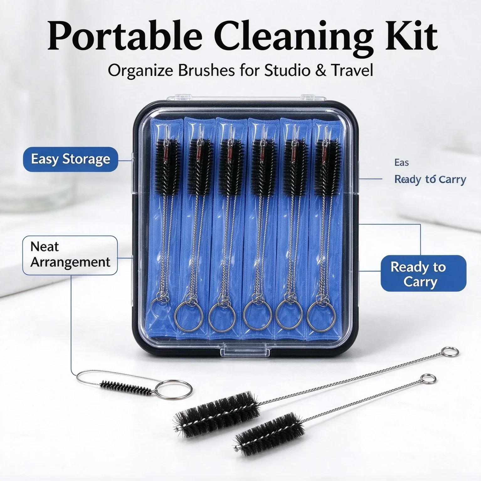 NARKASY Bottle Cleaning Brushe Kitchen Nylon Multifunction Clean Brush Set Tattoo Equipment Pipeline Cleaning Tools 30/15/6/3PCS