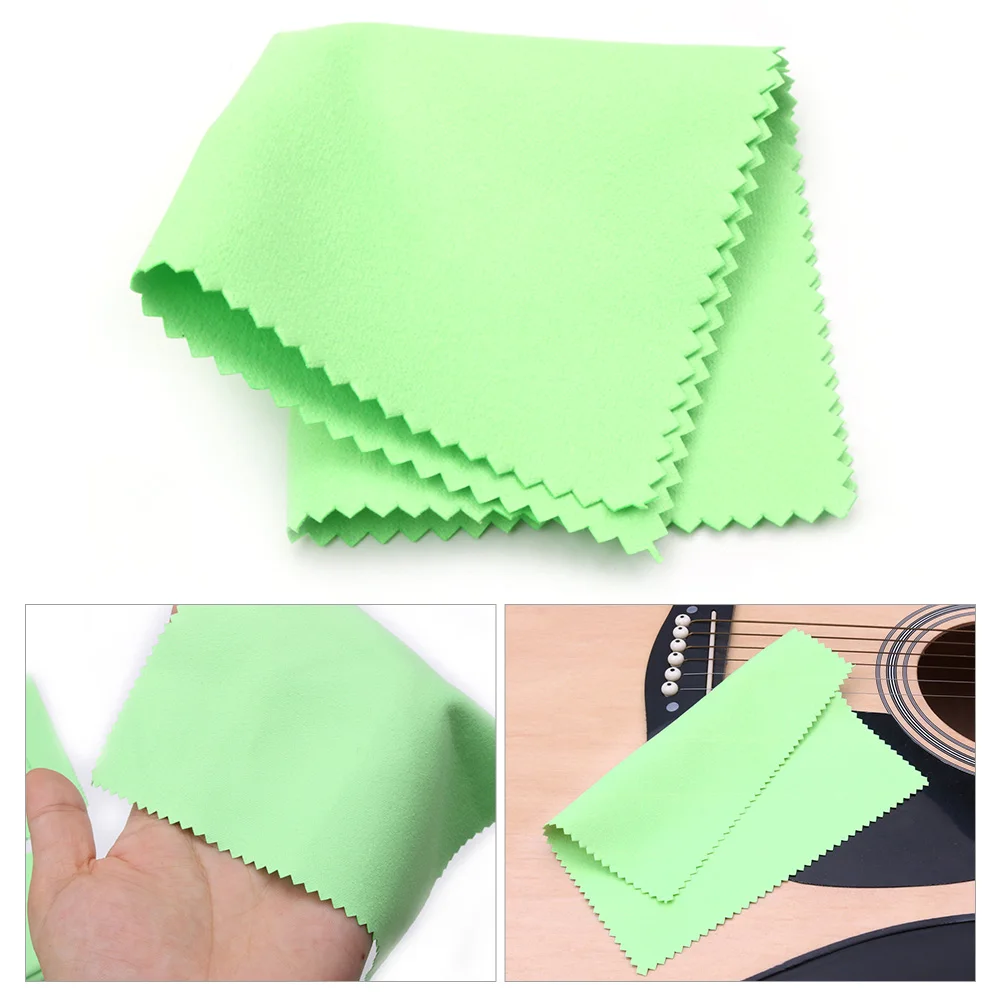 Musical Instruments Cleaning Polishing Cloth 15cm*15cm Size Double-Sided Soft Microfiber Cloth for Guitar Bass Violin Piano