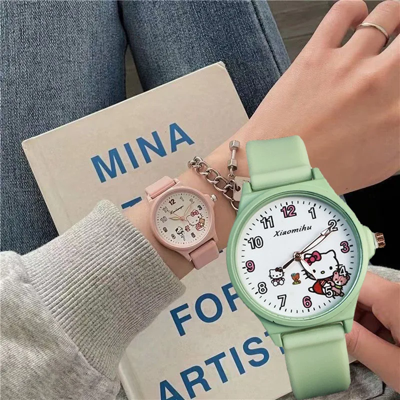 

Детские часы Hello Kitty, часы с героями мультфильмов, студенческие электронные силиконовые ремешки, кварцевые часы, вечерние подарки для девочек