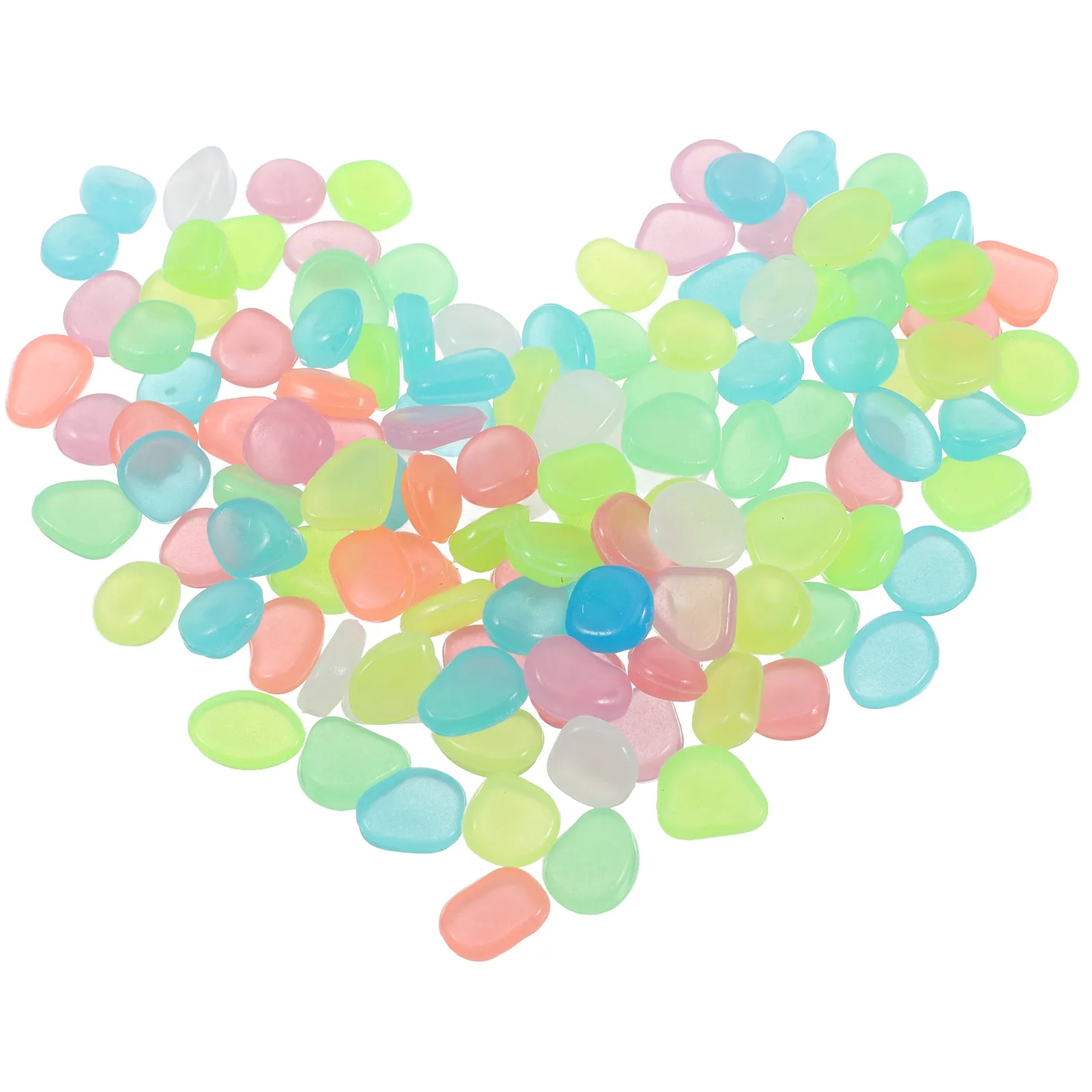 400Pcs Glow in The Dark Pebbles Luminous Aquarium Gravel Stones Fish Tank Garden Outdoor Decoration Fish Tank Decorations Small