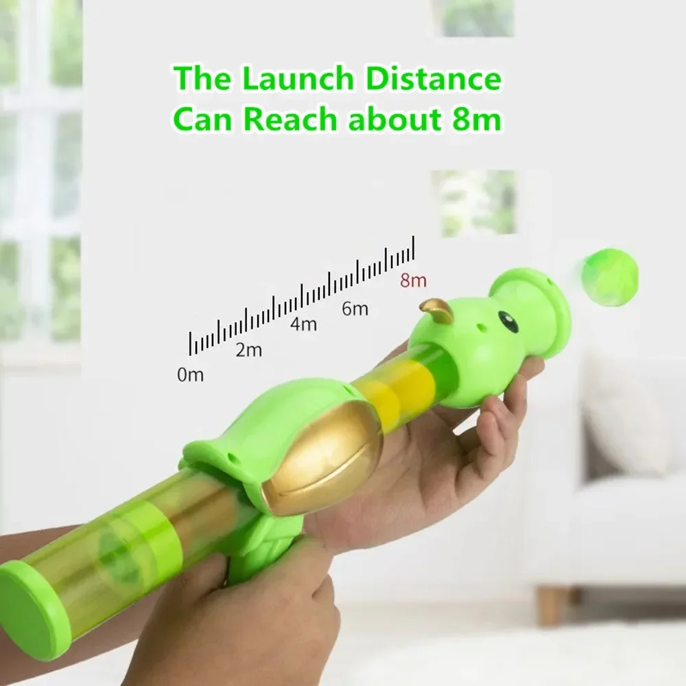 Interactive Cat Toy Ball Pea Aerodynamic Shooter Dogs Soft Bomb Launcher Kitten Toys Cats Game Launch Training Pet Children Gift