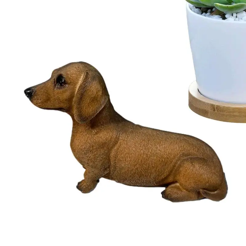 

Dachshund Figurines And Statues Animal Dog Sculpture Dachshund Statue Puppy Statue Desk Decor Brown Dachshund Resin Crafts Table