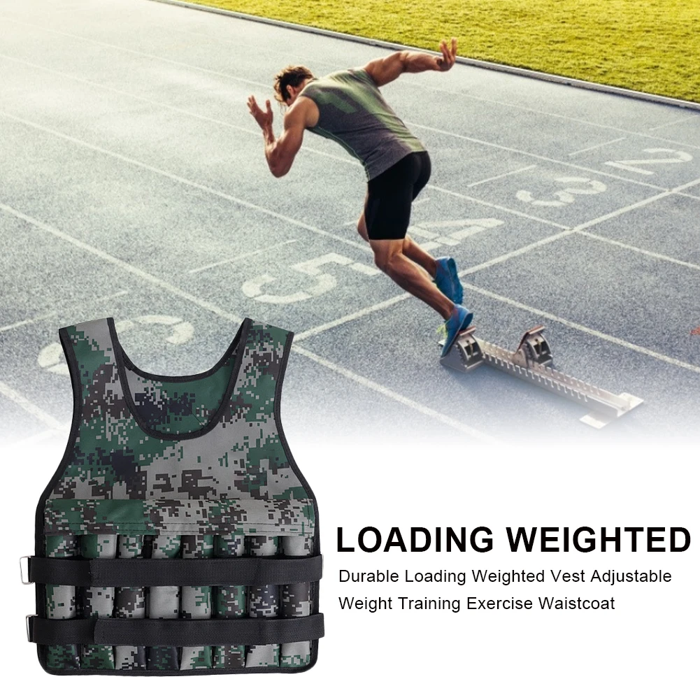 Maximum 20KG Weighted Vest Adjustable Fitness Weight Training Vest Soft and Comfortable CamouflageTraining Waistcoat Wholesale