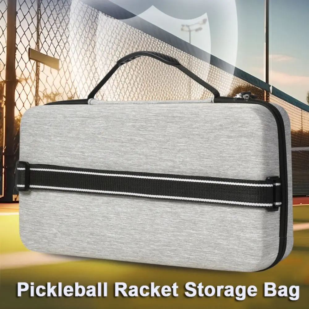 Hard EVA Pickleball Racket Storage Bag Holds 2 Paddles and 4 Balls Waterproof Pickleball Racket Bag Organizer Shell Paddle Case