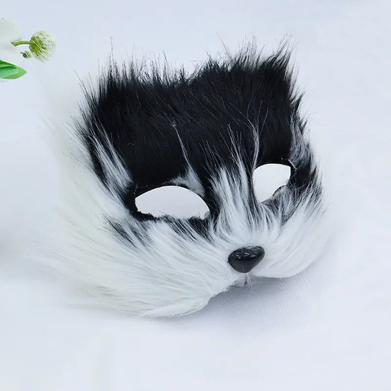 Halloween Cosplay Karneval Party Fuchs Form Gesichtsmaske Kunstpelz Pelztier Katze Haarmaske Maskerade Kopfbedeckung Nachahmung Spielzeug – Detail 14
