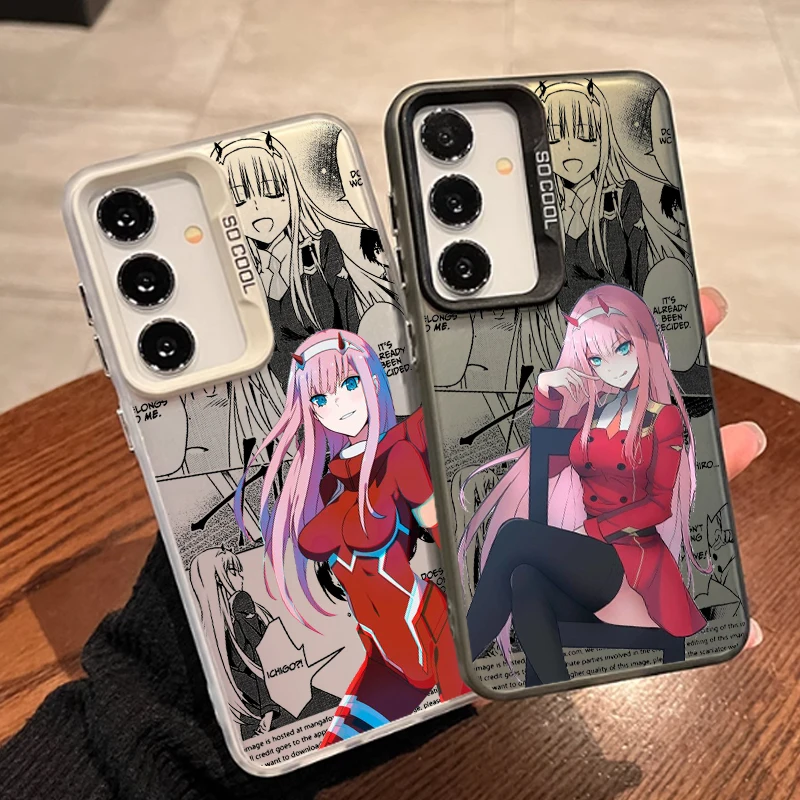 Darling In The Franxx Comics For Samsung Galaxy S24 S23 S22 S21 S20 Note 20 Ultra Plus FE 5G Colorful Silver Cover Phone Case