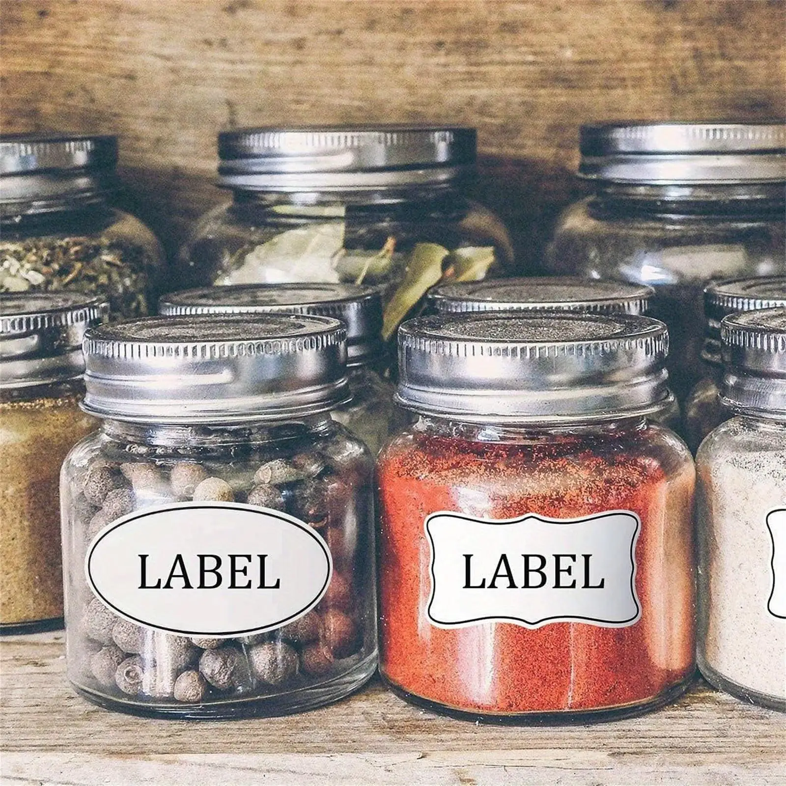 10 Sheets - 1.6*3.1in Four Different Irregular Shape Label Stickers, Writable Classification Stickers, Classification Stickers for Bottles, Cans, and Boxes, Waterproof and Oil-Proof, Easy to Remove, Irregular Blank Stickers, Kitchen Supplies Classification Stickers view 6