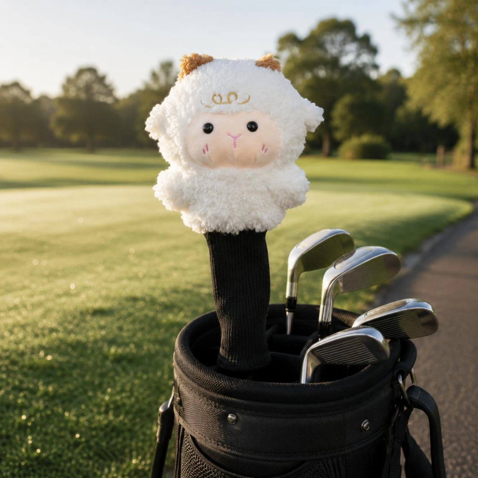 Sheep Golf Headcover Fuzzy Soft and Fuzzy Golf Headcover Sports Gear Sock-Type Knitted image 3
