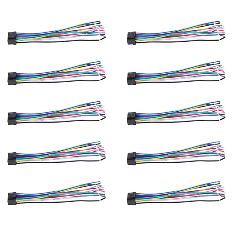 AB56-10X Car Cd Radio Audio Stereo Standard Harness Connector Wire Adapter Plug Cable For Alpine 9887