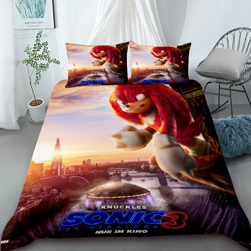 

Sonic Duvet Cover for Kids Cool Bedding Set, Duvet Cover for Bedroom Decor Twin, Double, Queen,Soft and Comfortable and King