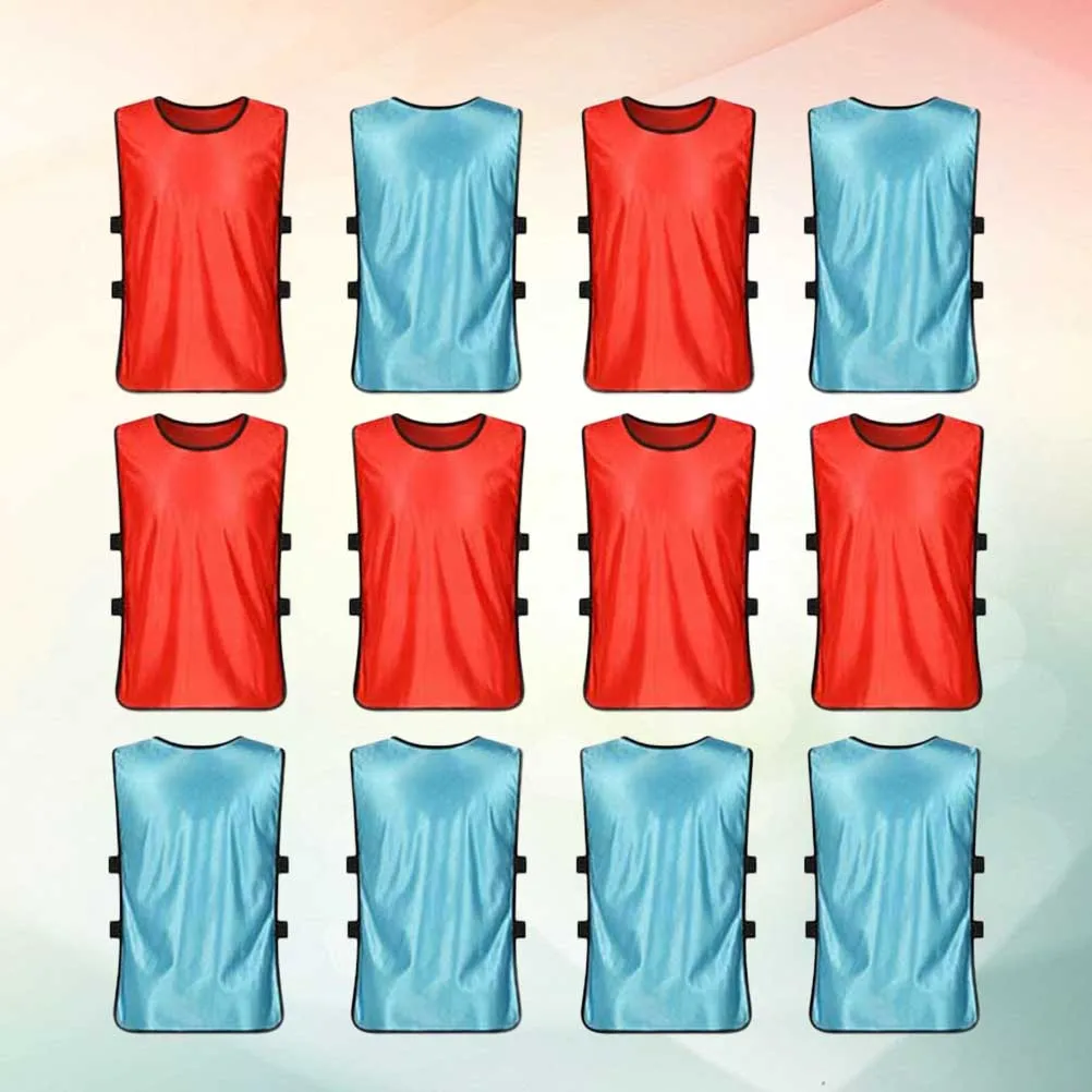 

12pcs Kids Training Vest Lightweight Polyester Mesh For Children Sleeveless Shirt Summer Basketball Football Team Sport Wear S