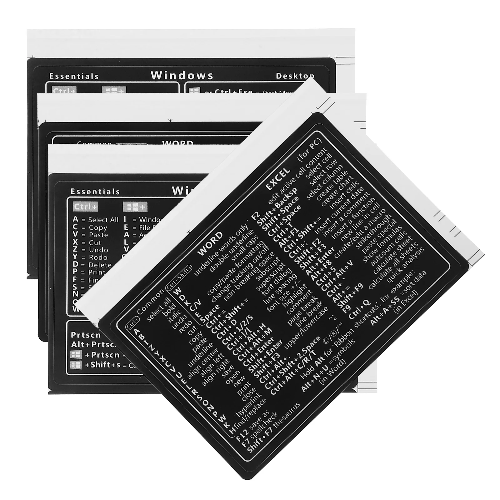 4pcs Laptop Shortcut Stickers Paper Material Quick Access Durable Adhesive For Computer Efficiency Replacement Sheet Sticker