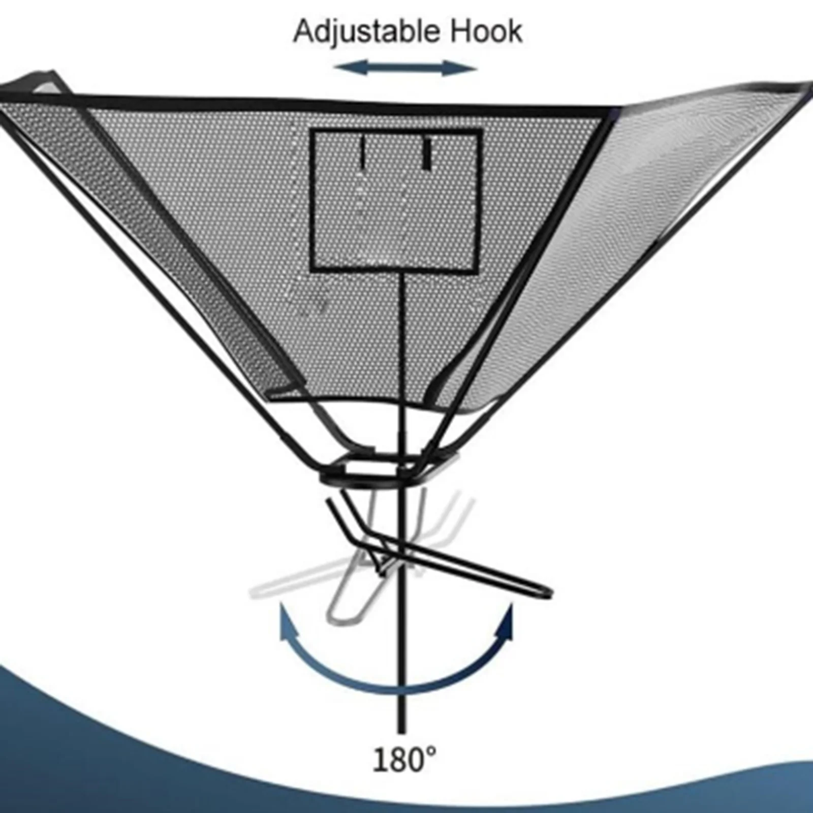 180° Rotating Chute Basketball Rebounder Returner 5-Minute Quick Install Adjustable Clamp Fits 18" Rim Training Net for Court In