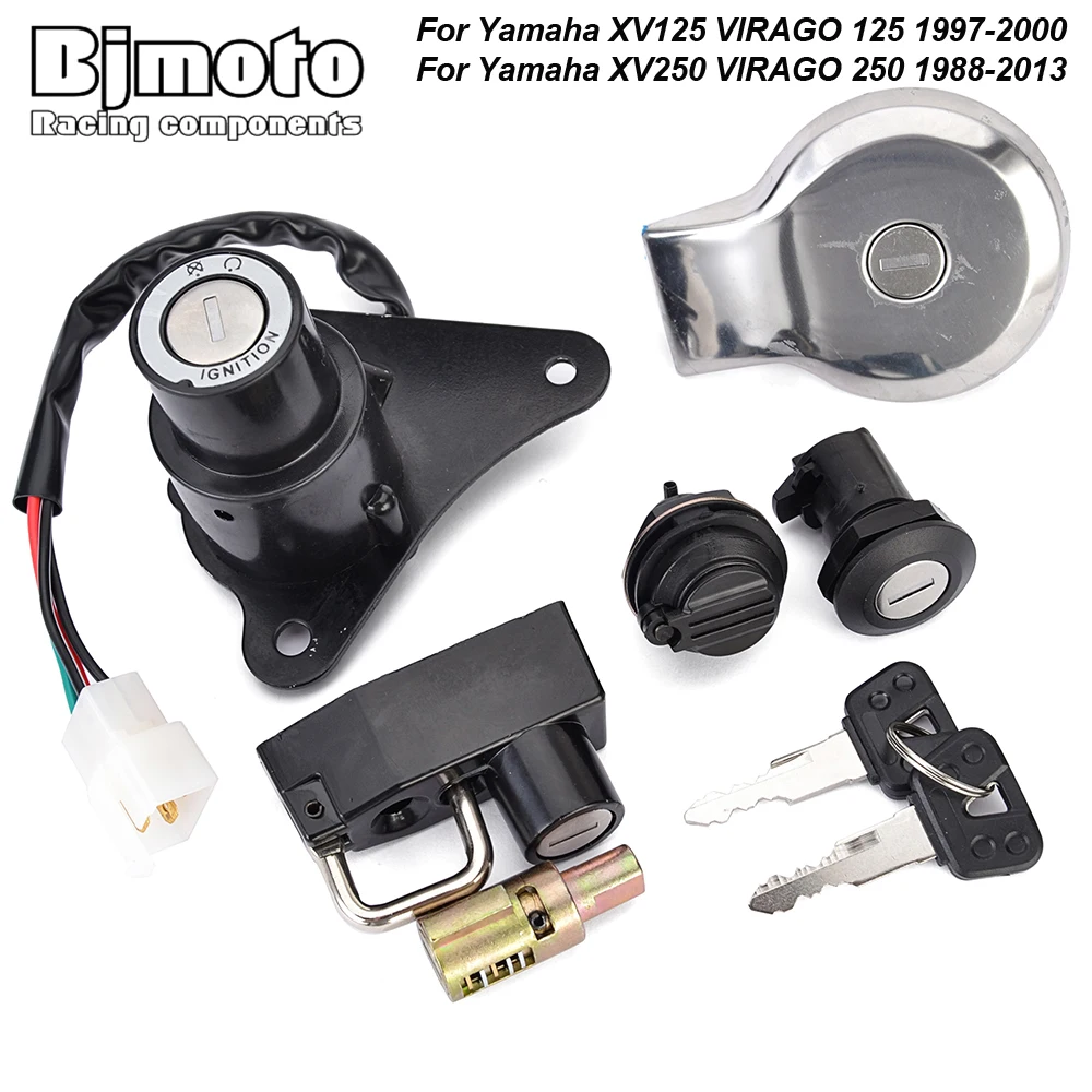 

Motorcycle Fuel Gas Cap Ignition Switch Seat Lock with Key Kit For Yamaha XV125 VIRAGO 125 1997-2000 XV250 VIRAGO 250 1988-2013