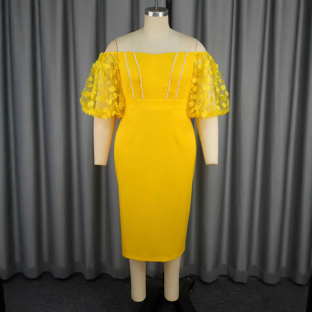 Am041242sexy sem alças pura lanterna manga vestido moda festa cocktail frisado deslizamento vestido 2025 vestido de verão robe feminino