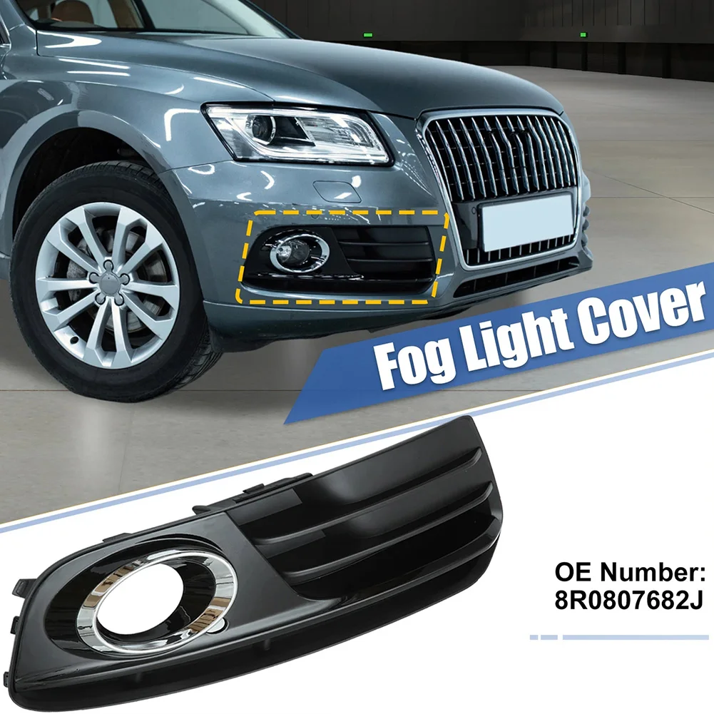 For Q5 2013 2017 Fog Light Covers Front Bumper Grille Bezel with OEM 8R0807681M 8R0807682M Factory Specification Plastic