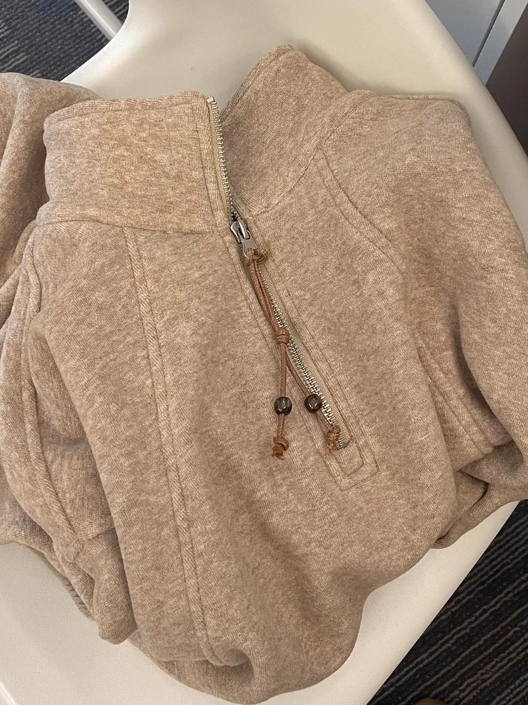 

Fce Lined Dstring Hooded f Zip High Collar Sweatirt Jaet Women's Autumn Winter Outerwear Casual Korean Sle