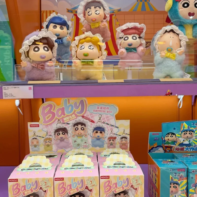 

Genuine Crayon Shin-Chan Baby Series Kawaii Vinyl Plush Mystery Box Pendant Cute Anime Figure Backpack Charm Girls Birthday Gift
