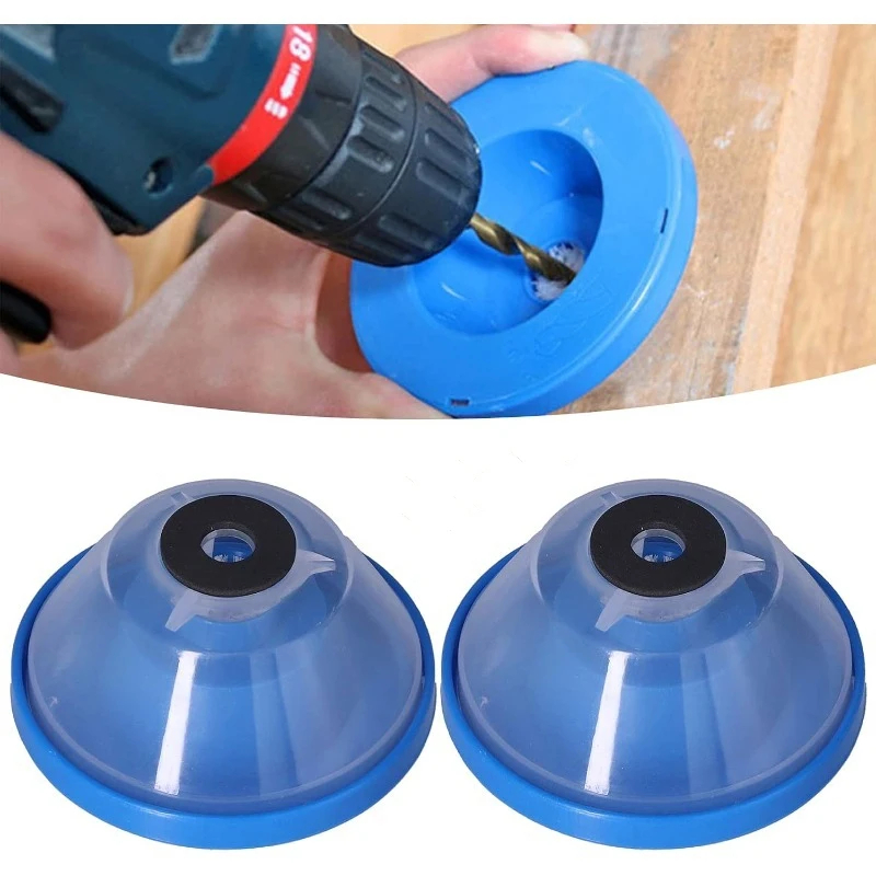 2pcs Drill Dust Cover Flexible Collection Bowl for Electric Hammer and Impact Drills Dust Shield for Drywall Concrete Wood, Blue