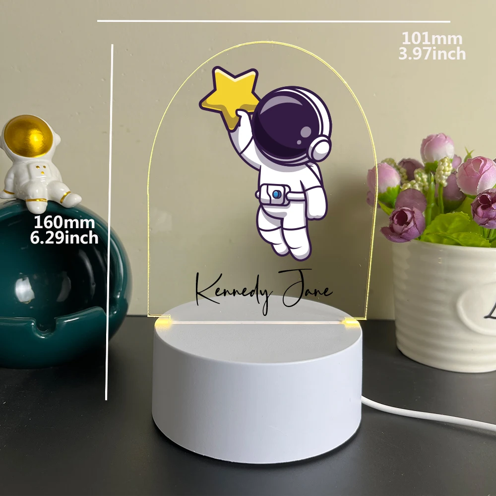 Personalized Custom Cosmonaut Beauty  3D Led Night Lamp Usb Birthday Party Decor 3D Led Night Light Color Changing