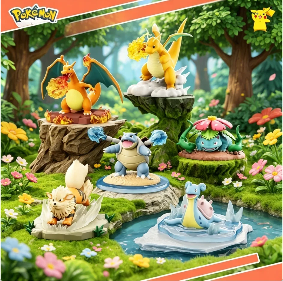 

Anime Pokemon Action Figures Charizard Blastoise Arcanine Lapras Venusaur‌ Dragonite Decor for Collection Festival Birthday Gift