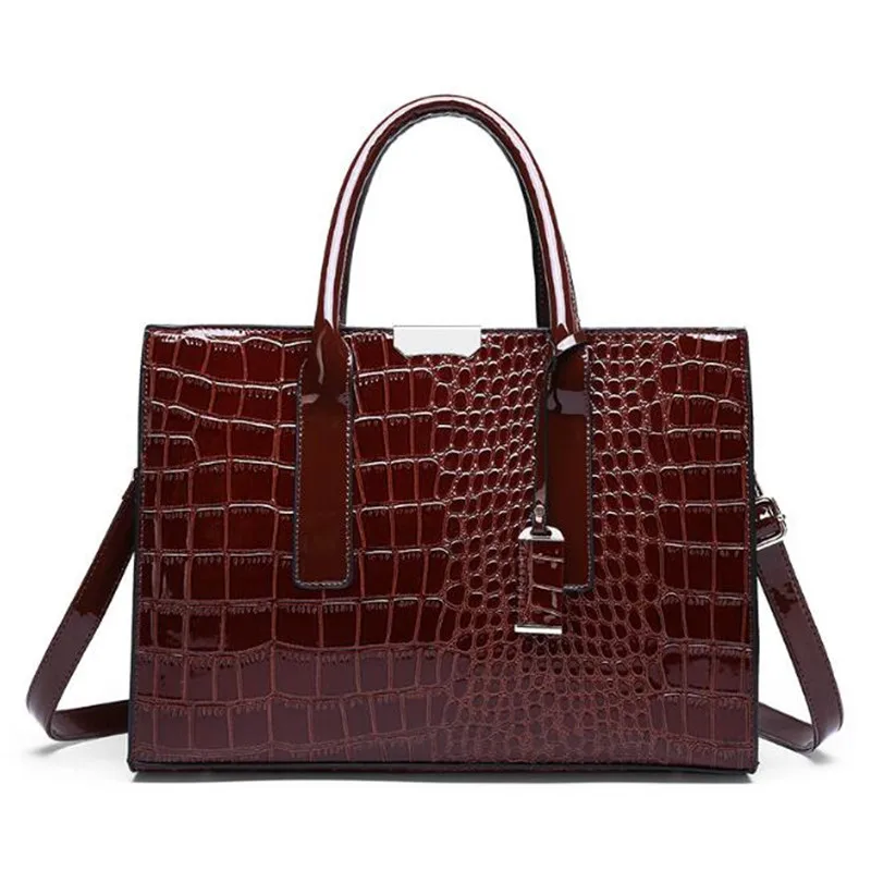 

Women's Bag Large Capacity Tote Daily Commute Women's Shoulder Bag Crocodile Print Handbag Shopping