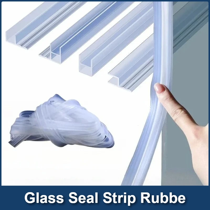 

Silicone glass door sealing strips H/F/U Shape Bath Shower Weather Strips Draft Stopper office balcony Door Window sealing tape