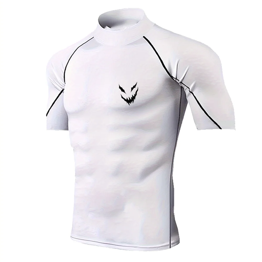 ジム薄型トレーニング速乾性 Tシャツメンズタートルネックタイトスポーツウェアトップスランニングとサイクリングコンプレッションスーツ S-3XL