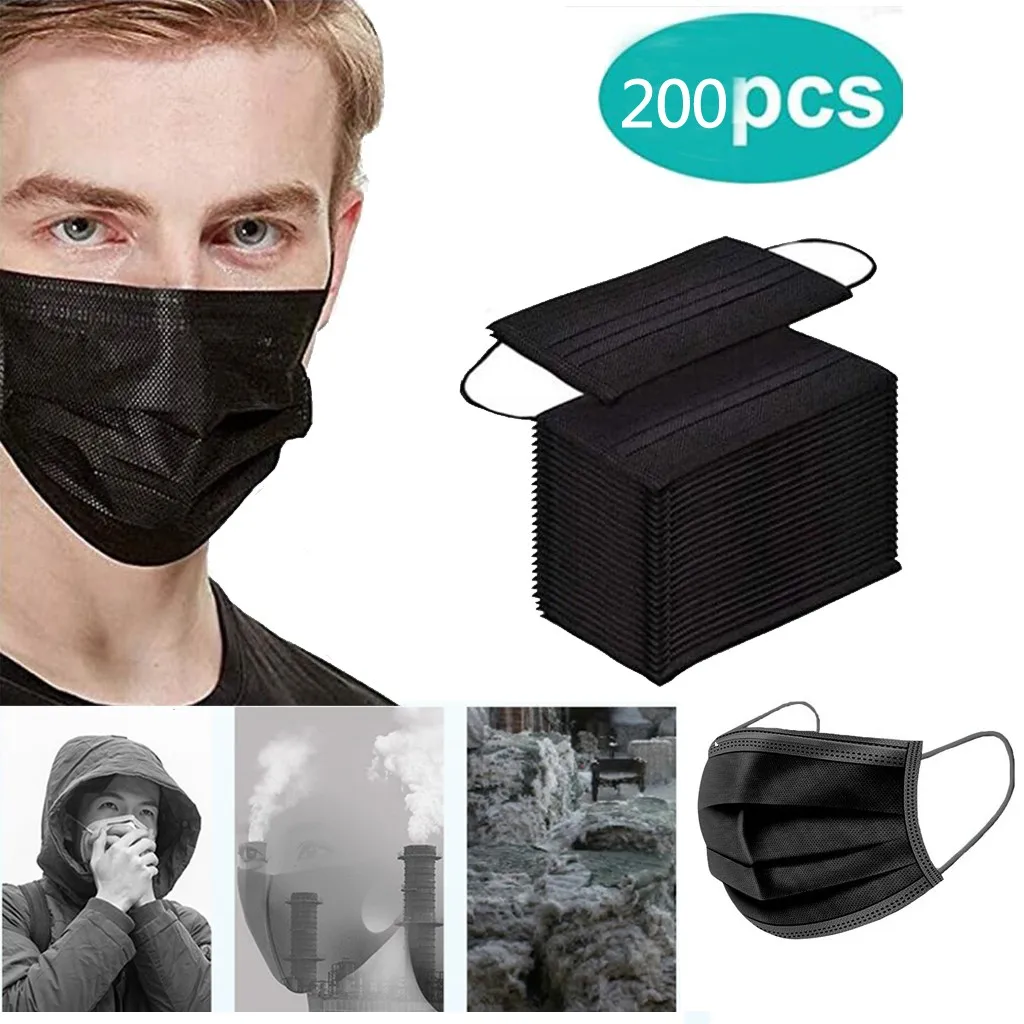 Z50 10-200PCS Mouth Masks 3 layer Face mask Filter Anti-pollution Disposable Non Woven Masks Breathable Protective Mascarillas