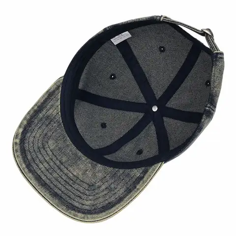 Vintage Wash Denim Large Snapback Cap Flat Brim Skateboard Hat Hiphop Sport Hats Big Head Men Women Oversize Baseball Caps