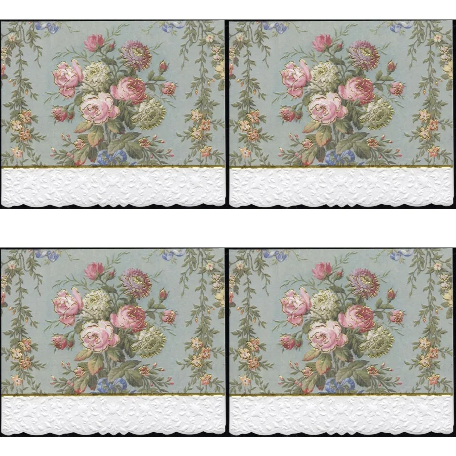 Set di 3 biglietti per appunti in scatola con portafoglio floreale da giardino con 10 biglietti da visita fustellati 4x5 in rilievo e buste abbinate in decorativo G