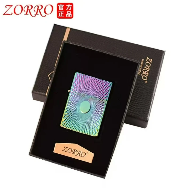 

ZORRO Oil Lighter, Spiral Bright Chrome Brass Shell, White Steel Inner Liner, Grinding Wheel Fire Machine Wholesale