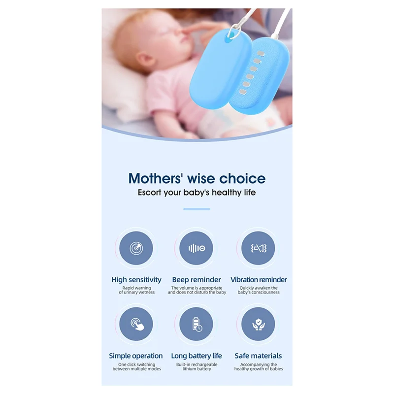 PORK-Bedwetting Alarm Bedwetting Alarm Pee Alarm For Boys Grils Kids Potty Training Elder Care 3 Alarm Modes Magnetic Suction