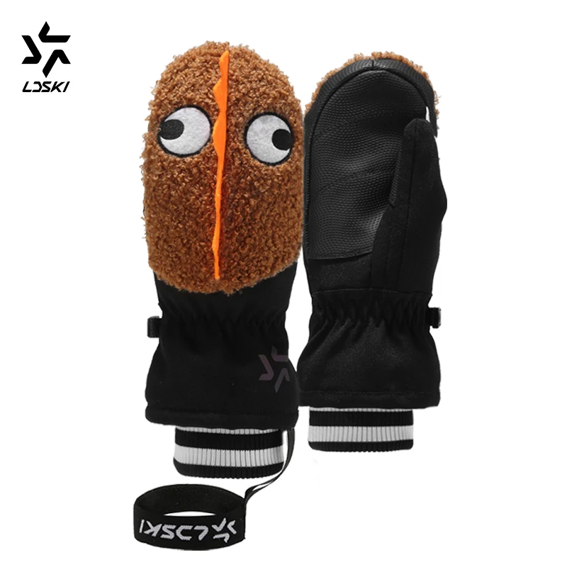 LDSKI Ski Gloves Kids Monster Styling Waterproof Thermal 3M Thinsulate Winter Snow Warm Mittens Snowboard Accessories Children