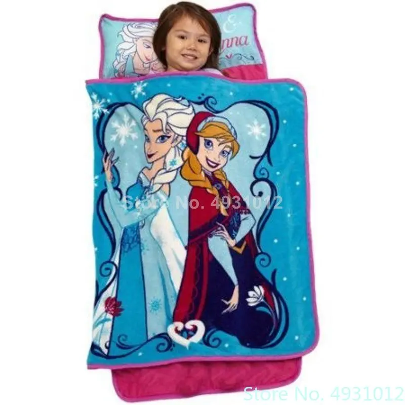 Disney Disney Mickey Minnie Mouse Frozen Princess Toddler Baby Nap Mat Pillow All-in-one Travel Boys Girls Sleeping Blanket Gift