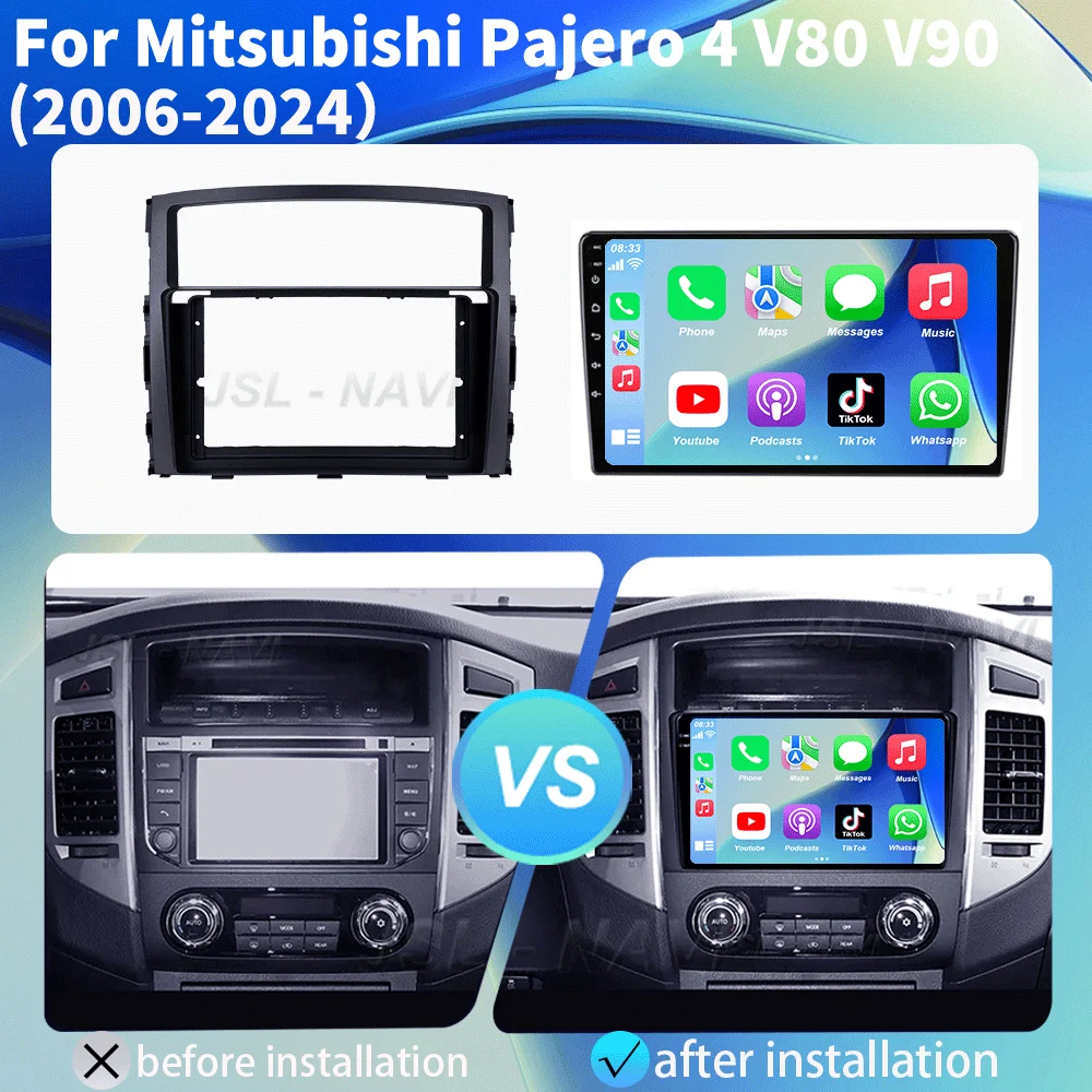 Android 16 For Mitsubishi Pajero 4 V80 V90 2006-2014 8 Core 5G Car Radio Multimedia Video Player 2 Din CarPlay GSP QLED DSP