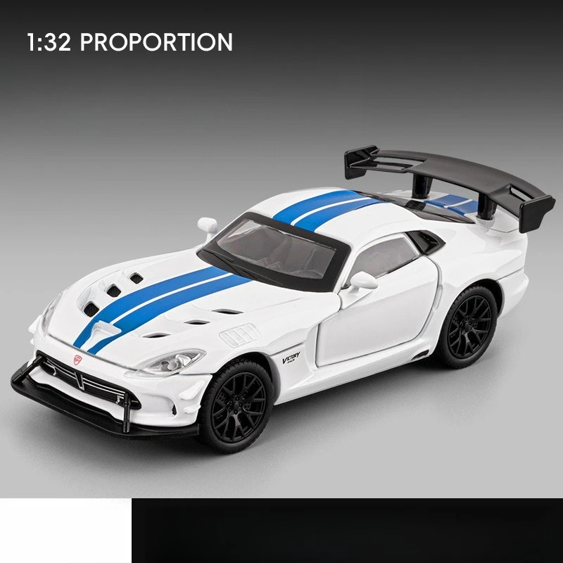1:32 Viper ACR Massives Sportwagen-Modell aus Legierung, Druckguss-Spielzeugauto mit Sound und Licht, Geschenk