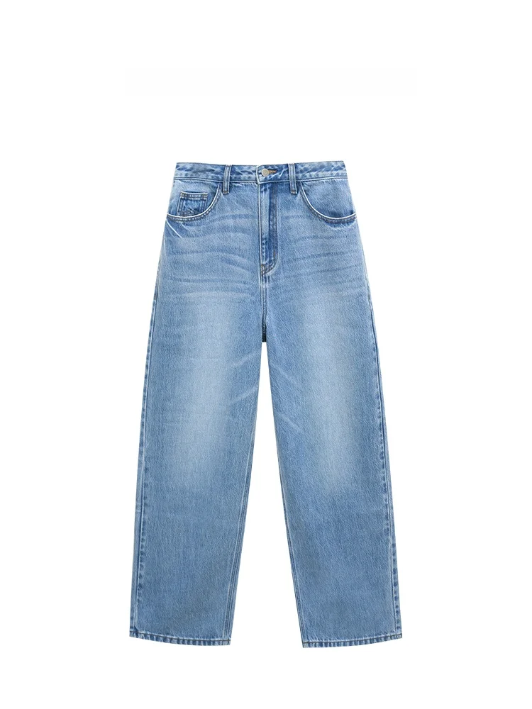 

Golden Barry High Waist Wide Leg Jeans Light Blue Waed Denim Spring Summer Vintage Women's Premium Faion Trousers
