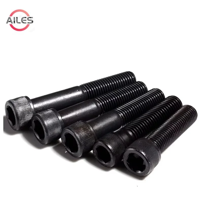 

12.9 Grade M6 M8 M10 Half Tooth Bolts Alloy Steel Black Hexgon Cap Head Socket Screw 35 80 90 150 250mm Length Extended Screws