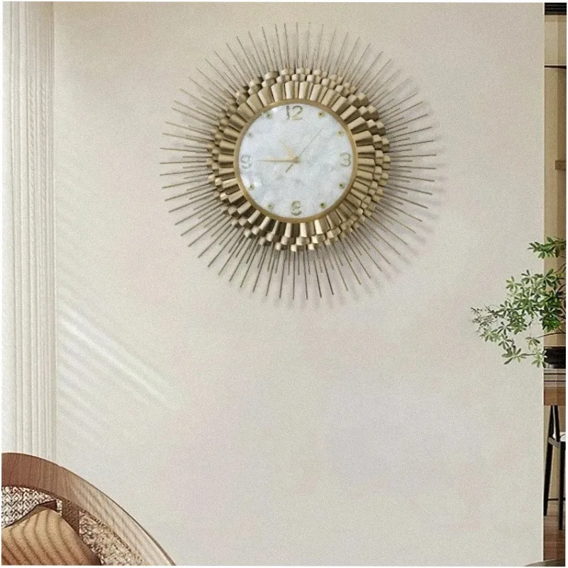 Non Ticking Round Wall Clock Luxury Modern Loft Office Kitchen Wall Clock Aesthetic Classroom Gold Wanduhr Home Decorations Item