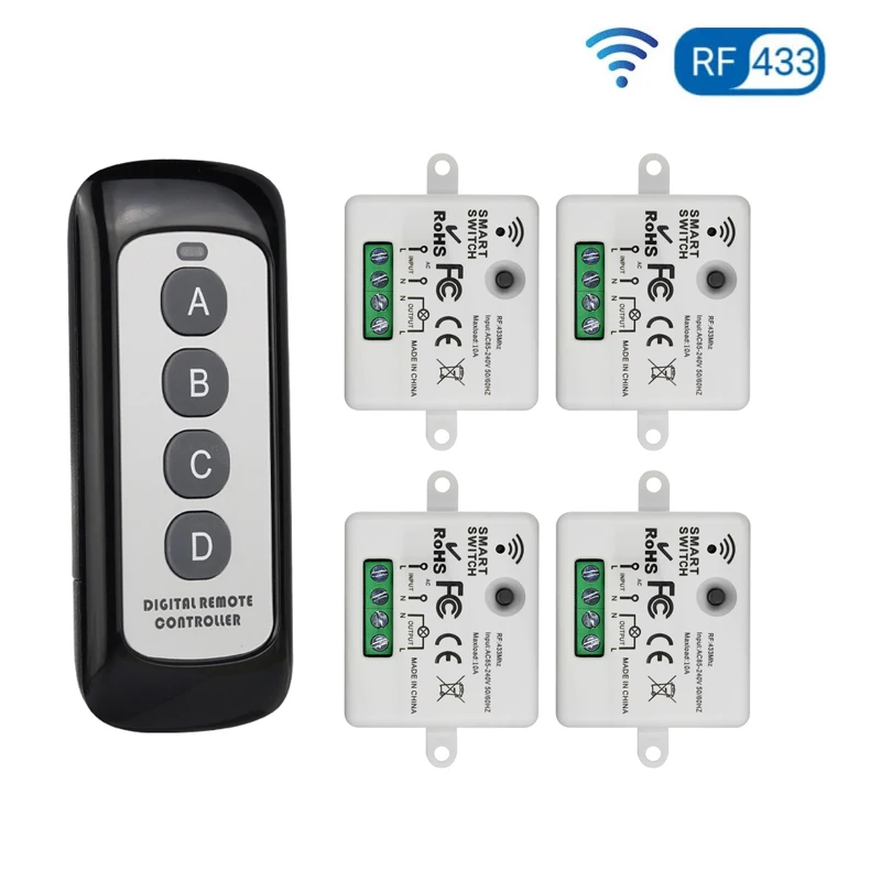 

RF wireless light remote control switch AC85V 110V 120V 220V 250V receiver transmitter Light bulb/incandescent lamp