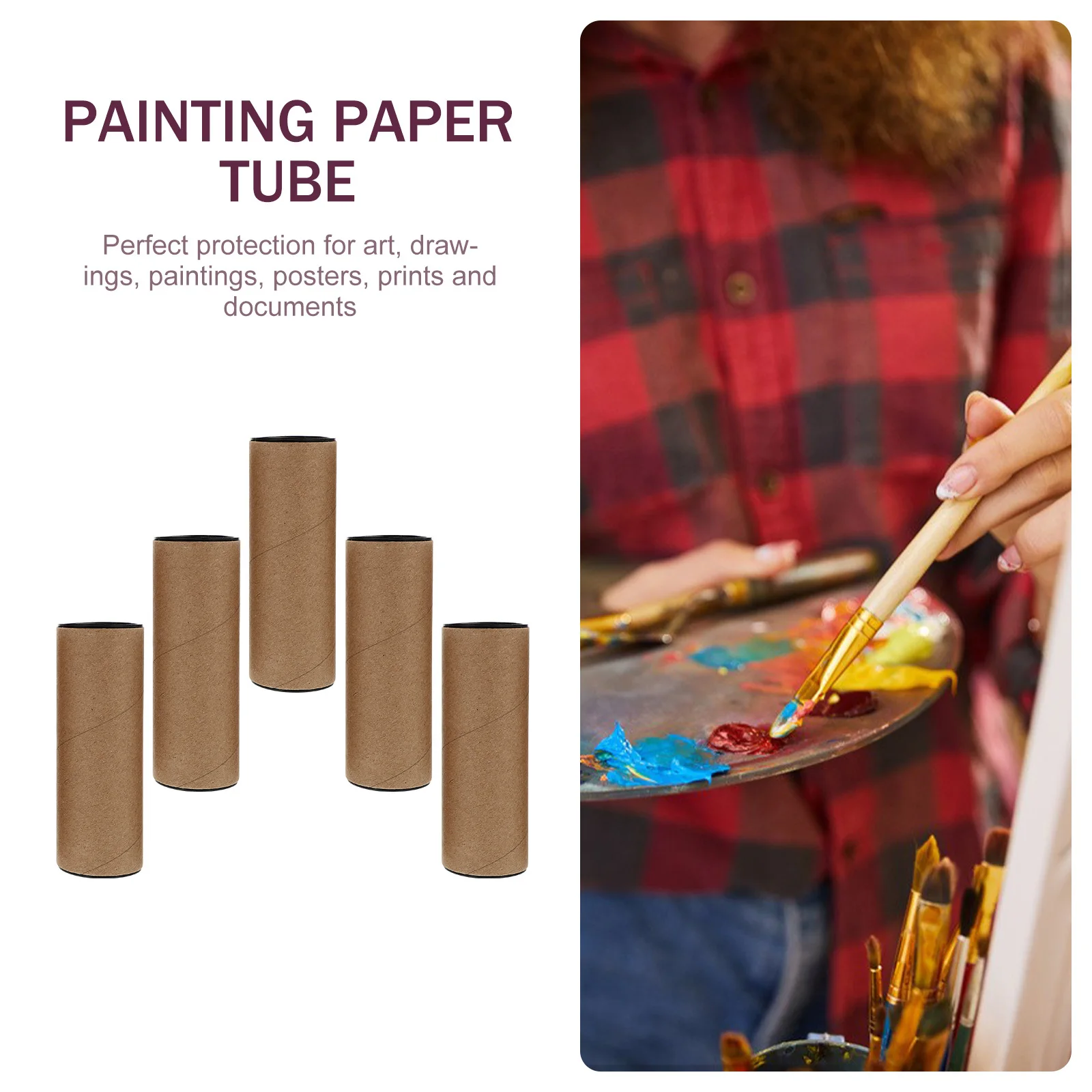 5 قطعة أنابيب الورق تخزين أنابيب مستديرة للملصقات واللوحات والرسومات والأعمال الفنية أنبوب التعبئة أنبوب الملصق متعدد الأغراض #3