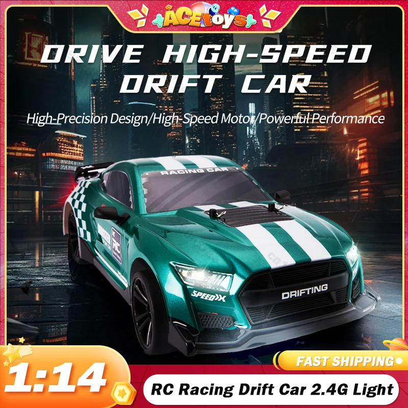 

RC Racing Drift Car 1:14 High Speed Lights Remote Control Car 4WD Off Road Eletric Vehicle 2.4G Competition Toys for Boys Gifts