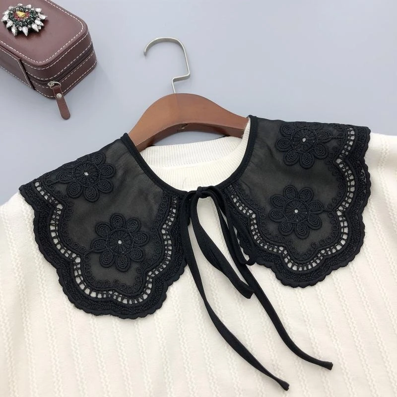 Haft dekoracyjny fałszywy kołnierz do bluzki z koszulą sweter