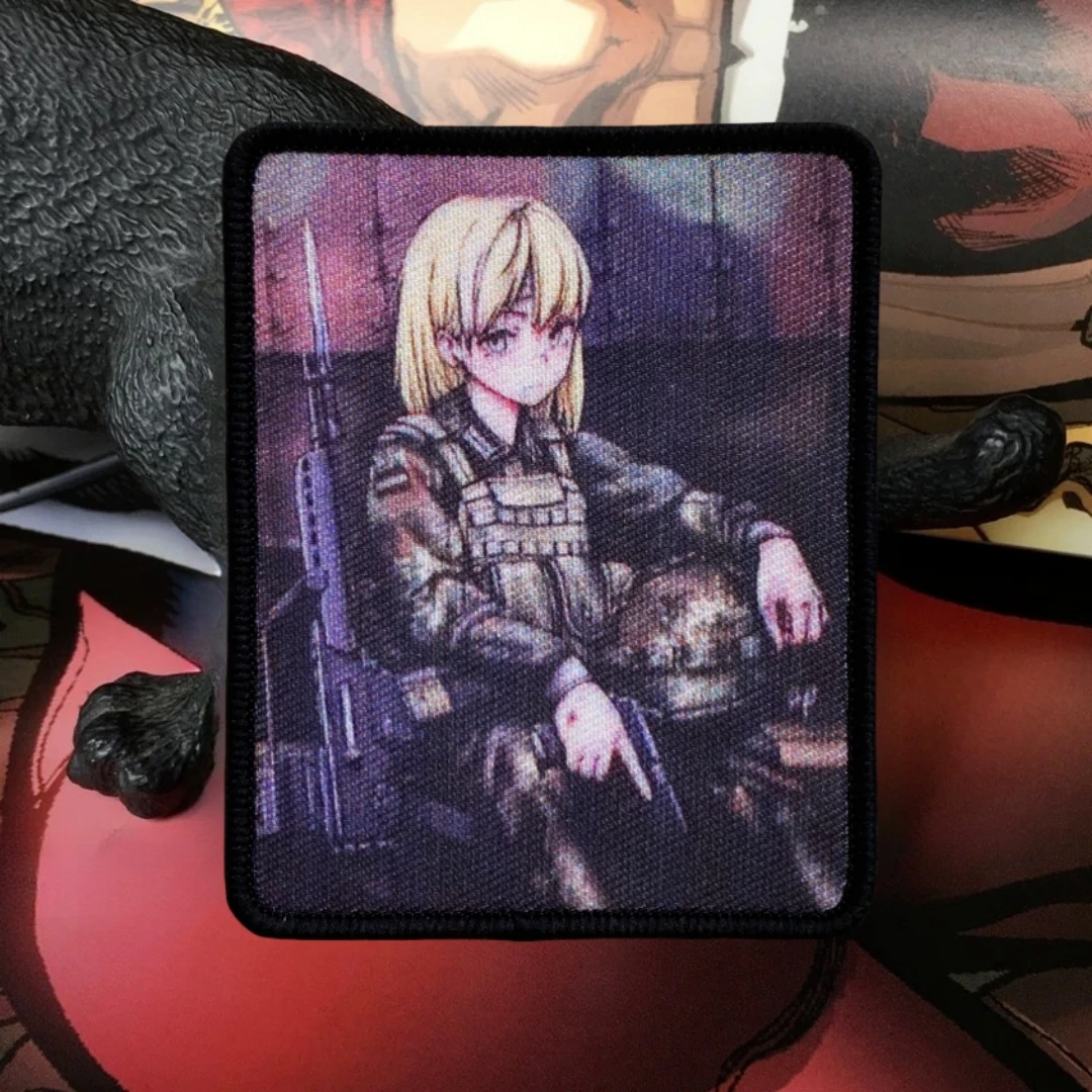 Girls' Frontline Morale Tactical Patch Anime Girl Printed Hook and Loop Badge Military Armband Backpack Decoration Sticker