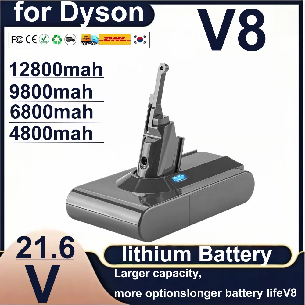 NEW for Dyson V8 21.6V 12800mAh Replacement Battery for Dyson V8 Absolute Cord-Free Vacuum Handheld Vacuum Cleaner Batte